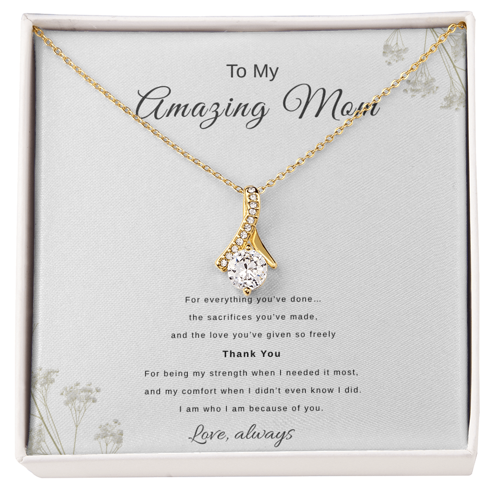 To My Amazing Mom – Elegant Necklace Gift with Message Card | Minimal Mother's Day Gift