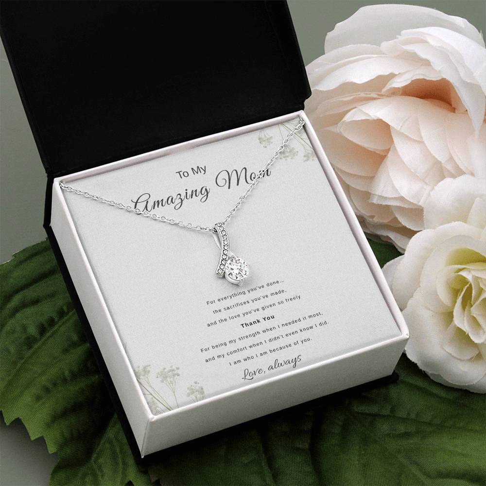 To My Amazing Mom – Elegant Necklace Gift with Message Card | Minimal Mother's Day Gift