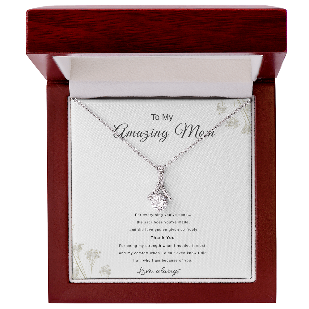 To My Amazing Mom – Elegant Necklace Gift with Message Card | Minimal Mother's Day Gift