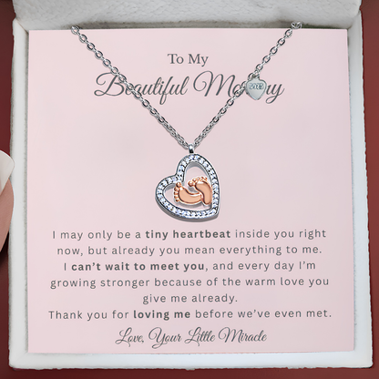 Tiny Heartbeat Necklace| message from baby| A Gift She’ll Never Forget